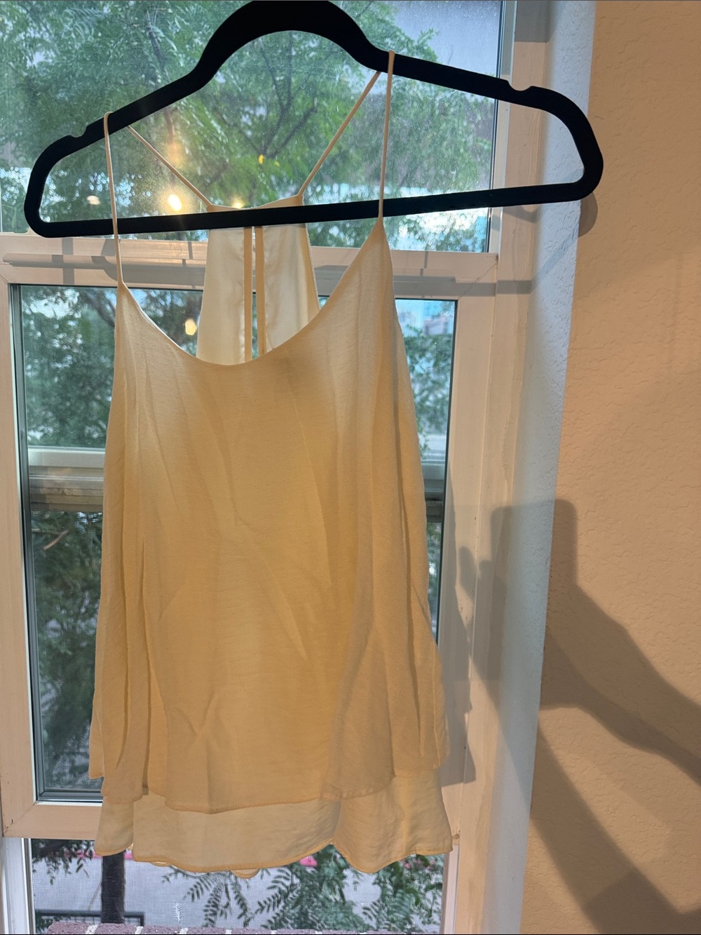 Banana Republic Pale cream Double Layer Spaghetti-Strap Camisole